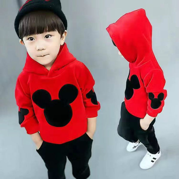 Kids wear Pakistan mickey mouse style hoodie + trouser for boys