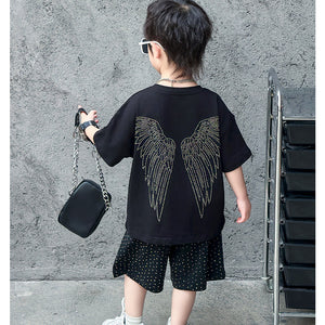 Baby clothing printed shirt with short outfit dress for boys