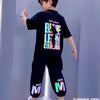 Suits Kids Clothes Summer Clothes Reflective T-Shirt + Trouser 2Pcs Set