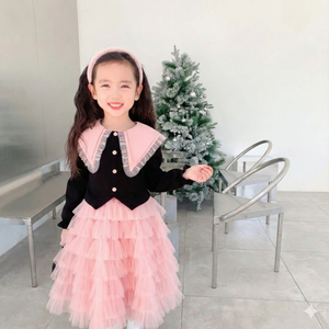 Kids clothes online Pakistan full sleeve princess top and skirt birthday designed dress for girls