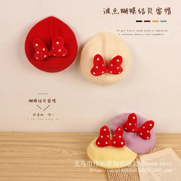 Baby clothing infant clothing new stylish cap with bow for girls