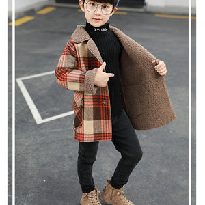Baby clothes Pakistan girls long Wool warm check style coat for girls