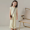 Infant clothing solid colour t-shirt + length trouser dress for girls