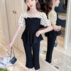 Kids wear Pakistan western style polka dot shirt with trouser dress for girls