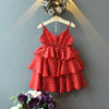 Children’s clothing wear sling love chiffon sweet party frock for girls