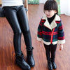 Casual style pattern leather tights inside furr for girls