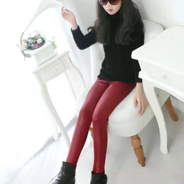 4362 Velvet thick warm elastic waist legging for girls