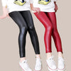 Leather Summer thin elastic waist legging for girls