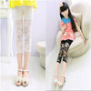 Cotton blended stretchable net new flower capri for girls