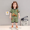 Summer t-shirt+short with 3D teddy dress for boys and girls