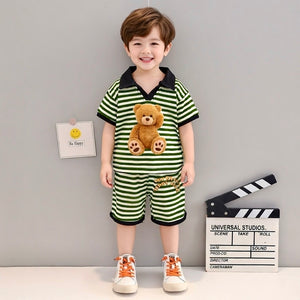 Summer t-shirt+short with teddy dress for boys and girls