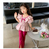 kids clothing brands in pakistan bowknot ruffles top + fashion bell-bottoms dress for girls