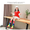 Rainbow multi color striped patchwork stylish socks for girls