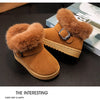Kids shoes soft warm inside furr flat round shoes for girls and boys