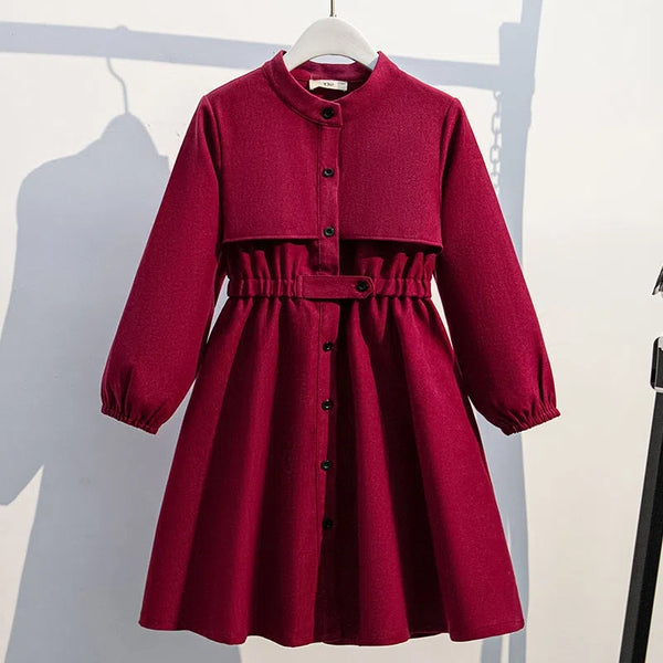 4451 Girls clothes new fashion long sleeve frock for girls