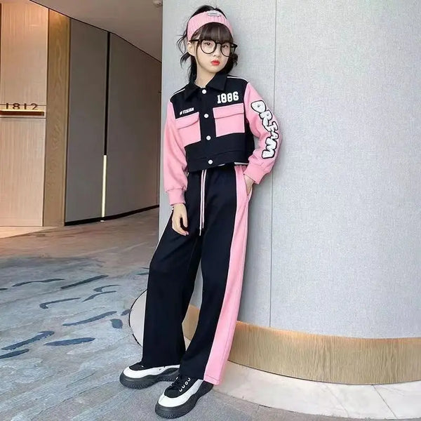 Children’s clothing new full sleeve coat with pant 2pcs dress for girls