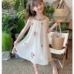 Western Dress beach princess embroidered frock for girls