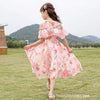 Girls clothing little girl korean style sunflower chiffon dress for girls