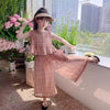Baby clothes Pakistan new fashionable plaid sleeveless shirt and trouser dress for girls