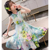 Kids fashion chiffon loose fairy printed frock for girls