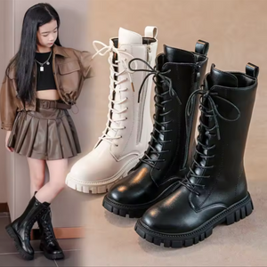 Kids fashion winter zip fashion girls heel round for causal lace-up comfortable shoes for girls