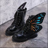 Girls shoes waterproof martin shoes wings style leather shoes for girls