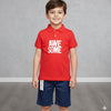 Casual Style Written Awesome In Shirt With Jeans Style Short For Boys & Girls