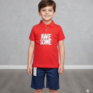 Casual Style Written Awesome In Shirt With Jeans Style Short For Boys & Girls