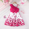 Girls clothing bow style butterfly print frock for girls